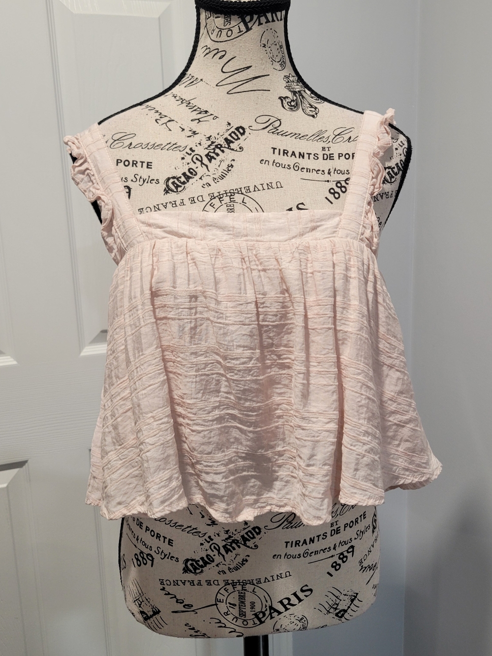 Le Lis Pale Pink Ruffled Strappy Camisole